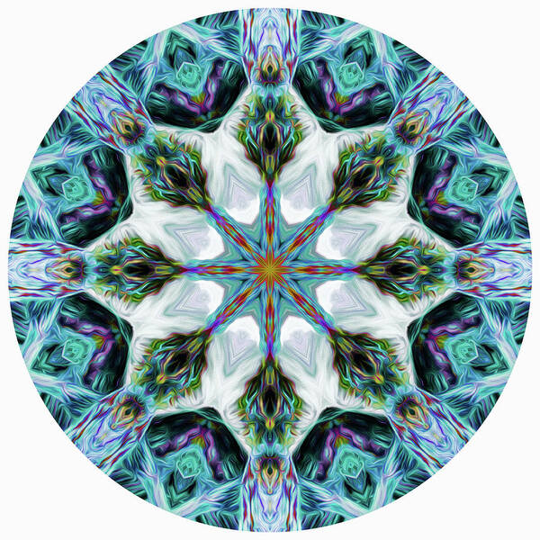 Mandala Poster featuring the digital art Rainbow Waterfall Mandala 1 by Beth Venner