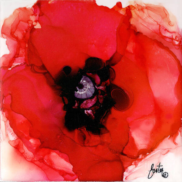 Red Poppy Poster featuring the painting Red Poppy by Daniela Easter