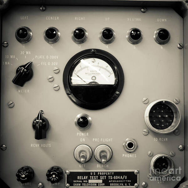 Equipment Poster featuring the photograph Relay Test Set Dials Vintage by Edward Fielding