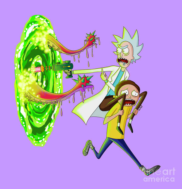 Rick And Morty Portal Monster Poster by Kuini Fernandez - Pixels Merch