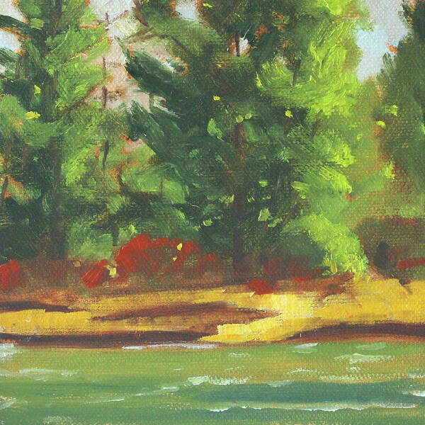 River Edge Landscape Poster featuring the painting Rivers Edge by Nancy Merkle