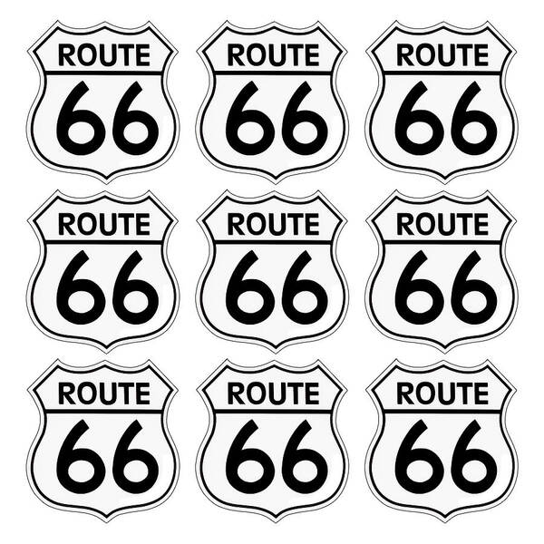 Route 66 Poster featuring the digital art Route 66 Sign Tiles by Chuck Staley