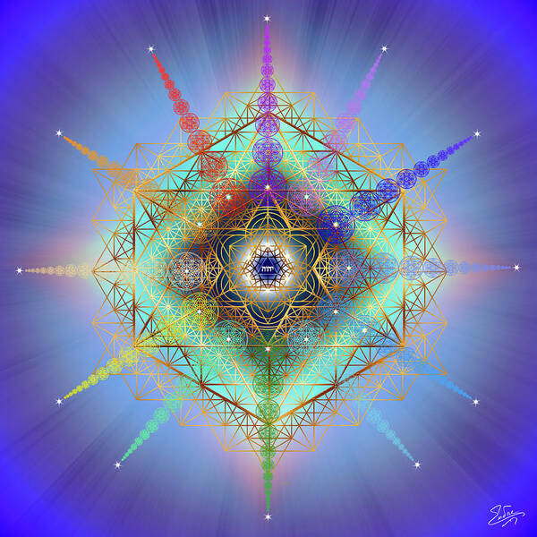 Endre Poster featuring the digital art Sacred Geometry 805 by Endre Balogh