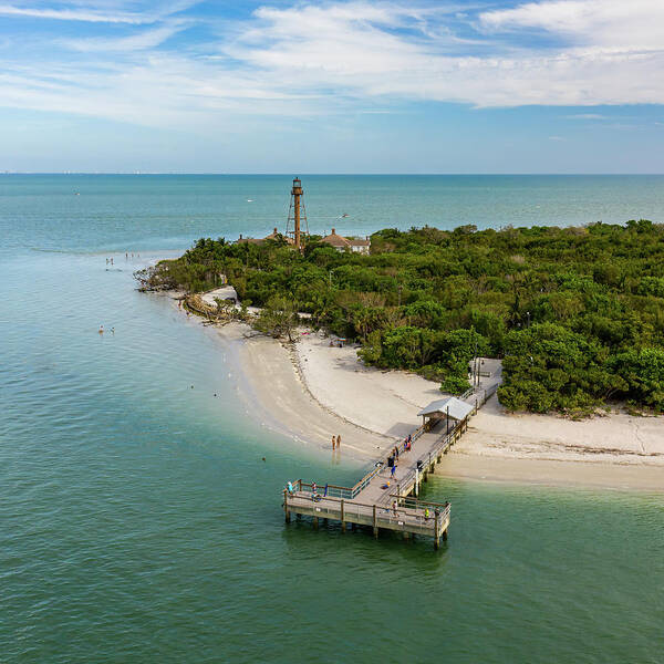 Sanibel Island Poster featuring the photograph Sanibel Lighthouse and Fishing Pier by Edward Saternus