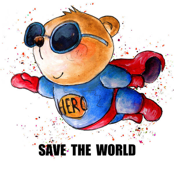 Bears Poster featuring the painting Save The World by Miki De Goodaboom