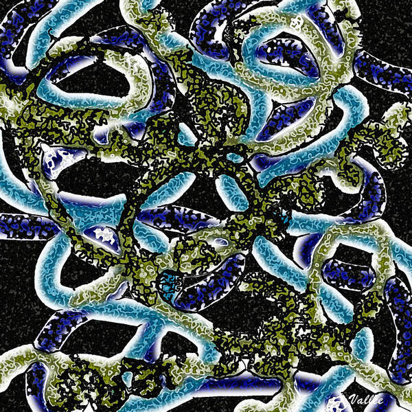 Ocean Poster featuring the digital art Sea Serpents by Vallee Johnson