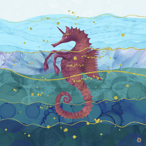 Seahorse Poster featuring the digital art Seahorse Unicorn by Andreea Dumez