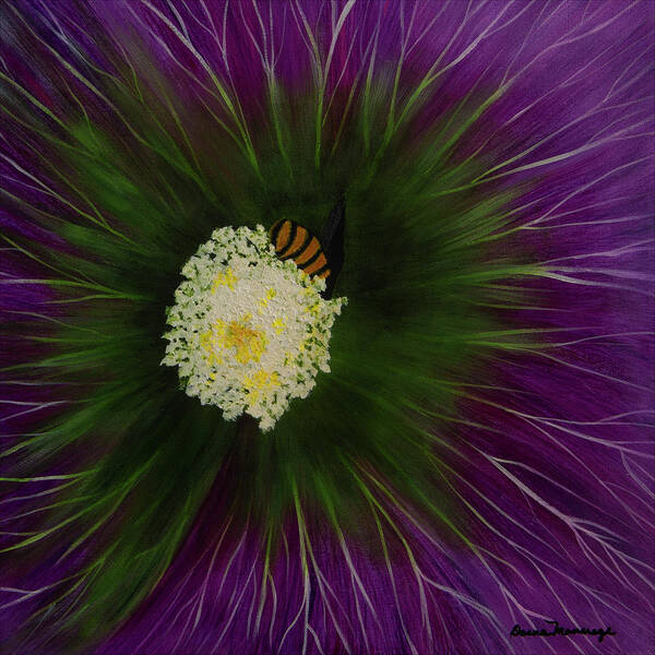 Purple Poster featuring the painting See the Bee? by Donna Manaraze