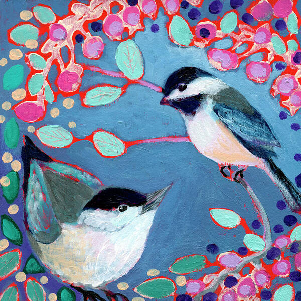 Bird Poster featuring the painting Seeing Double by Jennifer Lommers