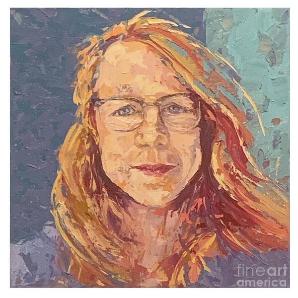 Selfie Poster featuring the painting Selfie, 2020 by PJ Kirk
