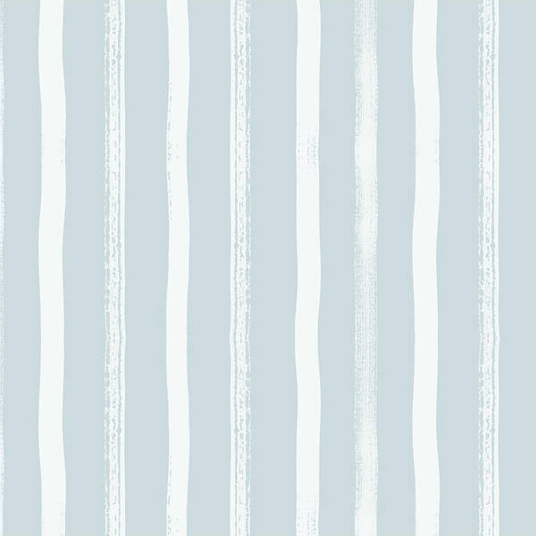 Stripes Poster featuring the painting Simple Ice Blue and White Brushtroke Lines Pattern - Art by Jen Montgomery by Jen Montgomery