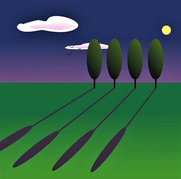 Landscape Poster featuring the digital art Simple Landscape 1 by Fatline Graphic Art