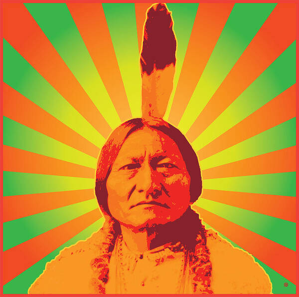 Digital Poster featuring the digital art Sitting Bull by Gary Grayson