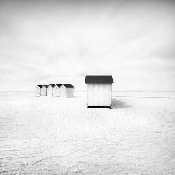 Cabin Poster featuring the photograph Beach Huts or Cabins. Normandy, France by Stefano Orazzini