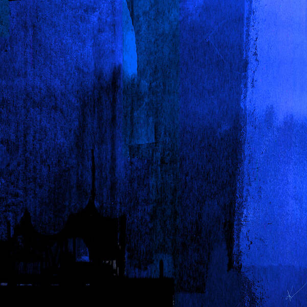 Abstract Poster featuring the digital art Solitude In Blue - Part 1 by Ken Walker