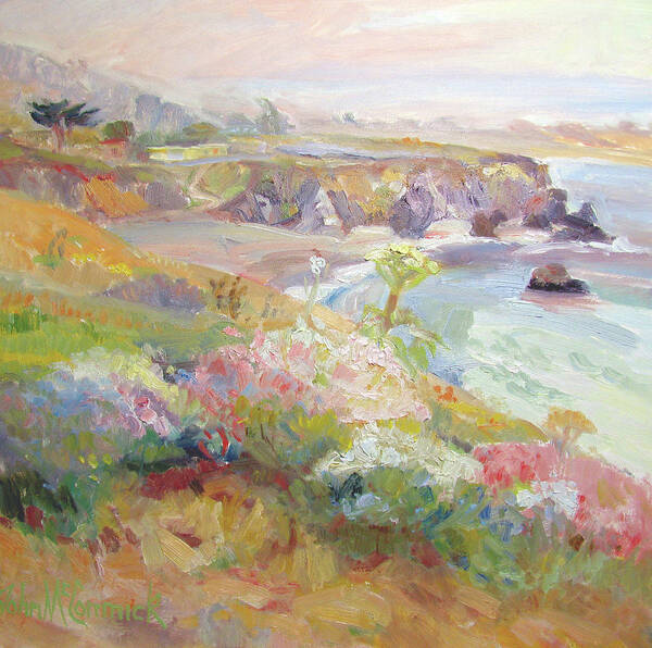 Schoolhouse Beach Poster featuring the painting Sonoma Coast at Schoolhouse Beach by John McCormick