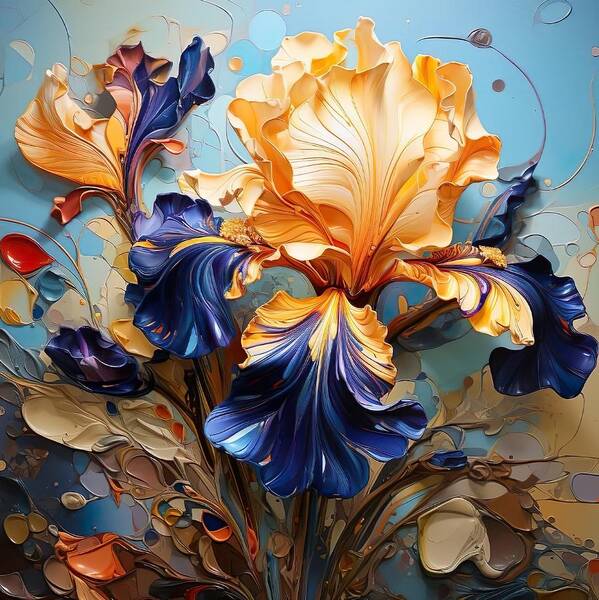 Van Gogh Poster featuring the digital art Spectacular Iris by Karyn Robinson