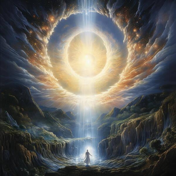 God Poster featuring the painting Spiritual Awakening Art by Lourry Legarde