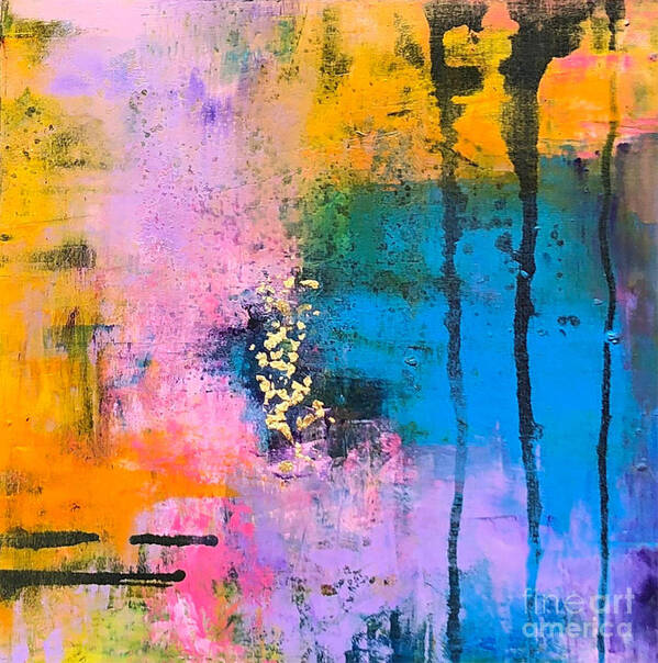 Abstract Poster featuring the painting Spring Lilacs by Mary Mirabal