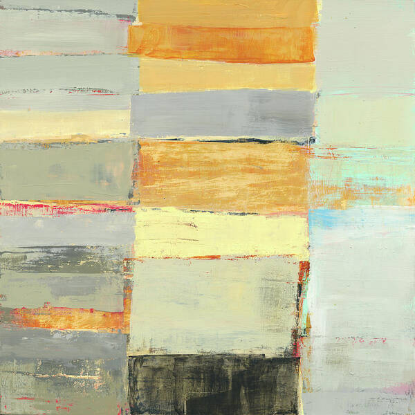 Abstract Art Poster featuring the painting Stacked Stripes #14 by Jane Davies