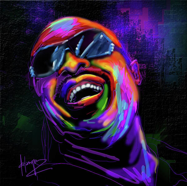 Stevie Wonder Poster featuring the painting Stevie Wonder by DC Langer