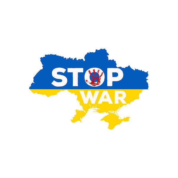 No To War Poster featuring the digital art Stop War in Ukraine by Ahmet Asar