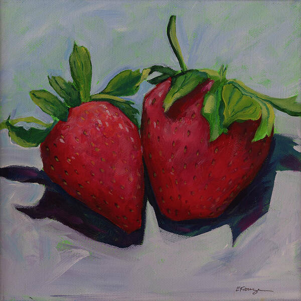 Fruit Poster featuring the painting Strawberry Love by Evelyn Fiorenza