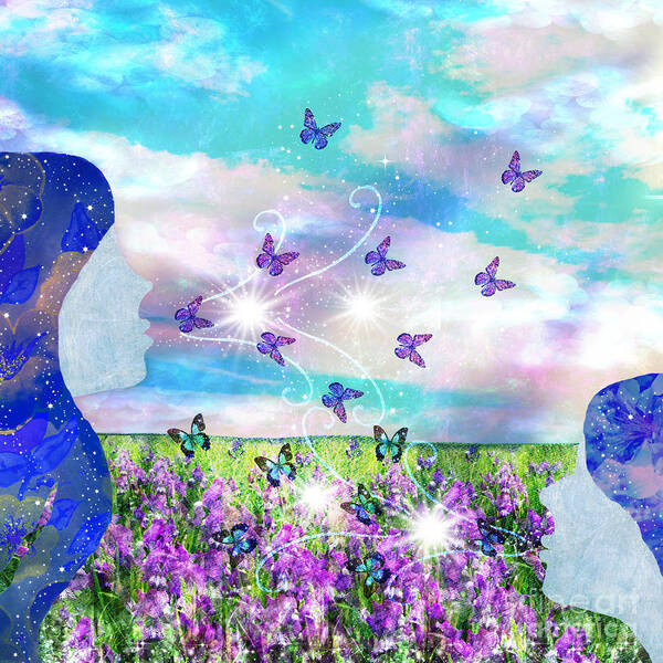 Summer Breeze Poster featuring the mixed media Summer Breeze by Diamante Lavendar