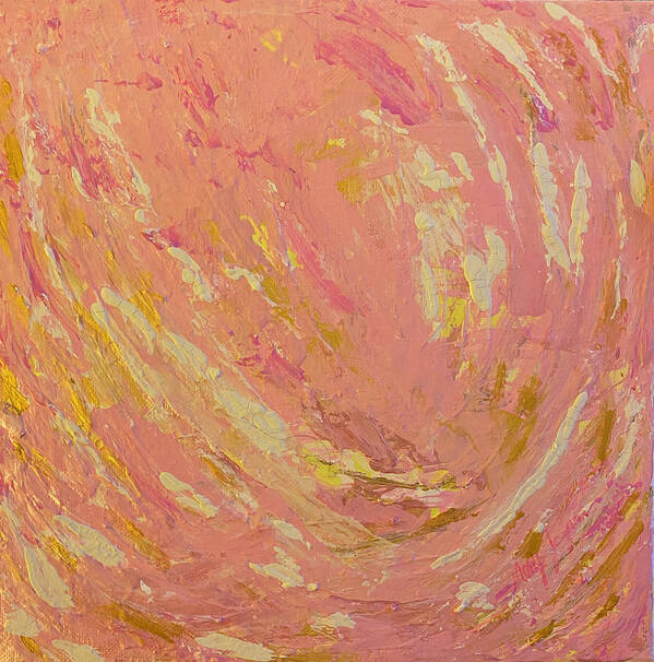 Pink Poster featuring the painting Sunset by Medge Jaspan