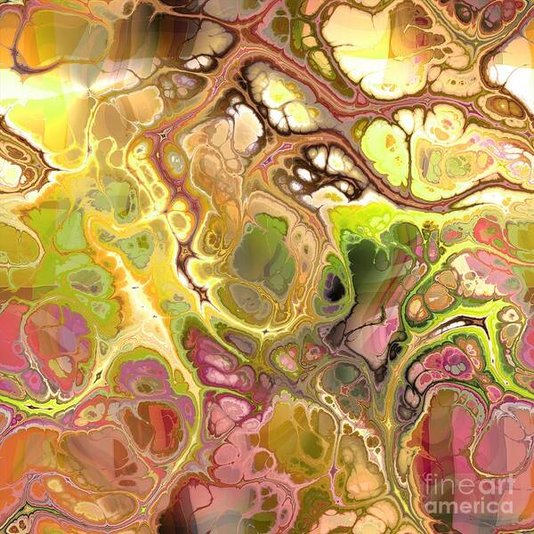 Colorful Poster featuring the digital art Suroto - Funky Artistic Colorful Abstract Marble Fluid Digital Art by Sambel Pedes