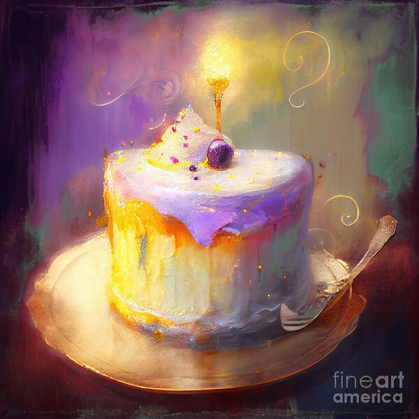 Fancy Cake Poster featuring the painting Sweetness and Light XXVIII by Mindy Sommers
