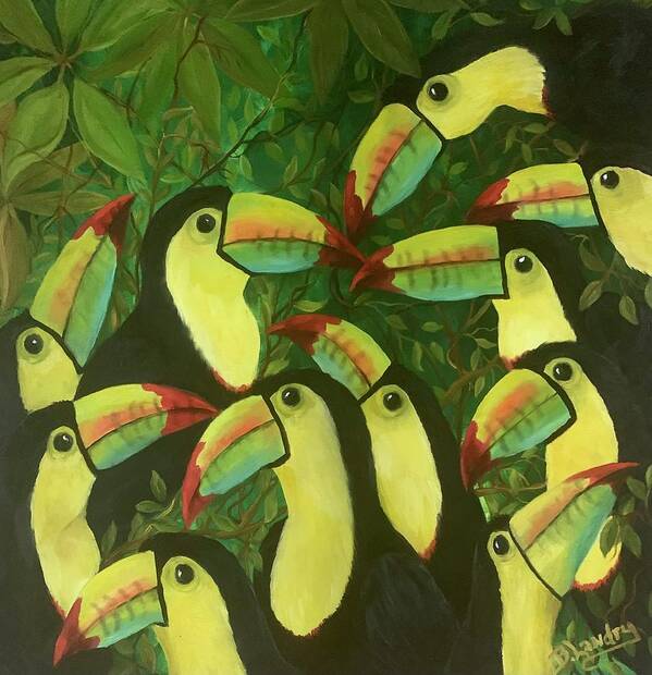 Toucans Poster featuring the painting The Amigos by Barbara Landry