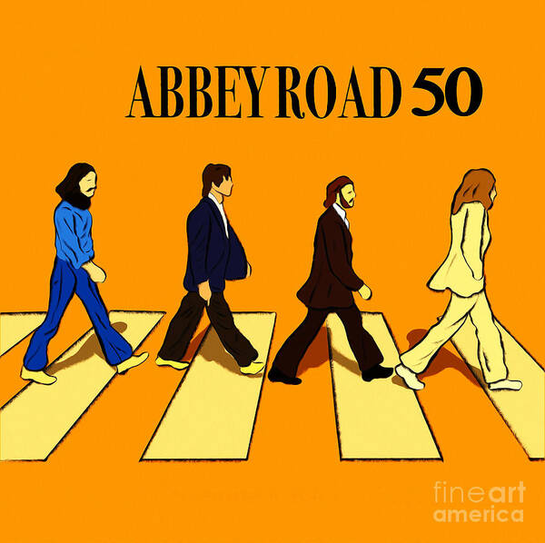 the Beatles Abbey Road 50 Poster by Deva Milano - Pixels