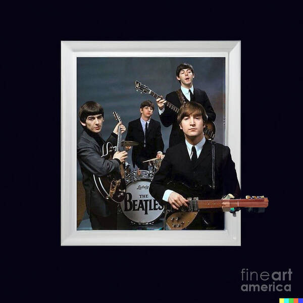 The Beatles Poster featuring the mixed media The Beatles Rock by Steve Mitchell