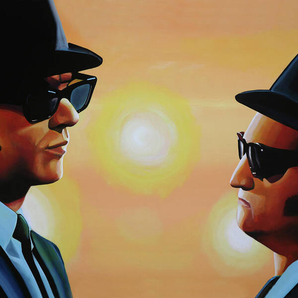 The Blues Brothers Poster featuring the painting The Blues Brothers Art Painting by Paul Meijering