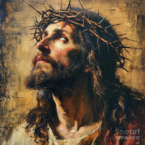 Jesus Christ Poster featuring the painting The Savior by Tina LeCour