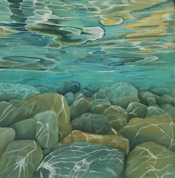 Sea Poster featuring the painting The Shallows by Caroline Philp