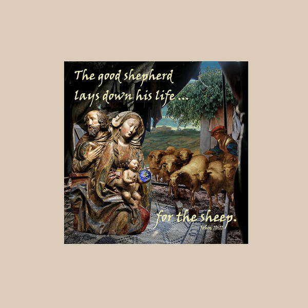 Christmas Poster featuring the digital art The Shepherd by Bill Ressl