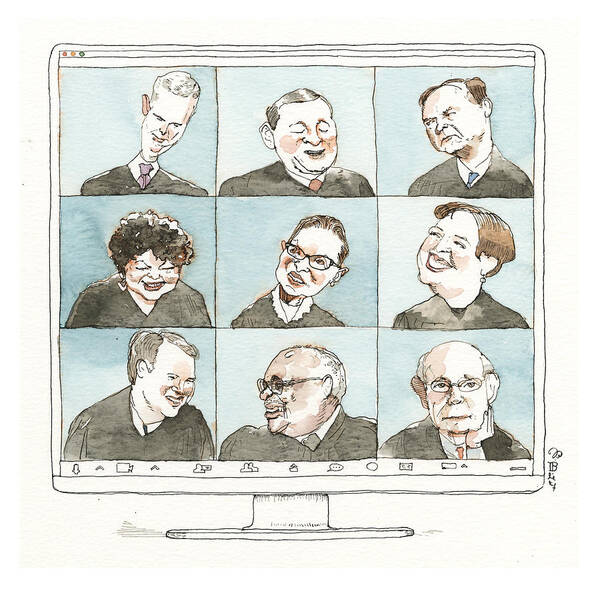 The Supreme Bunch Poster featuring the drawing The Supreme Bunch by Barry Blitt