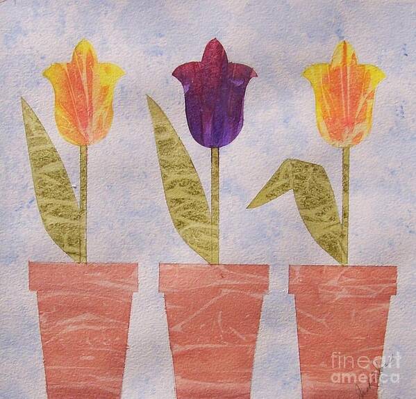 Flowers Poster featuring the painting Three Cheers For Spring by Jackie Mueller-Jones