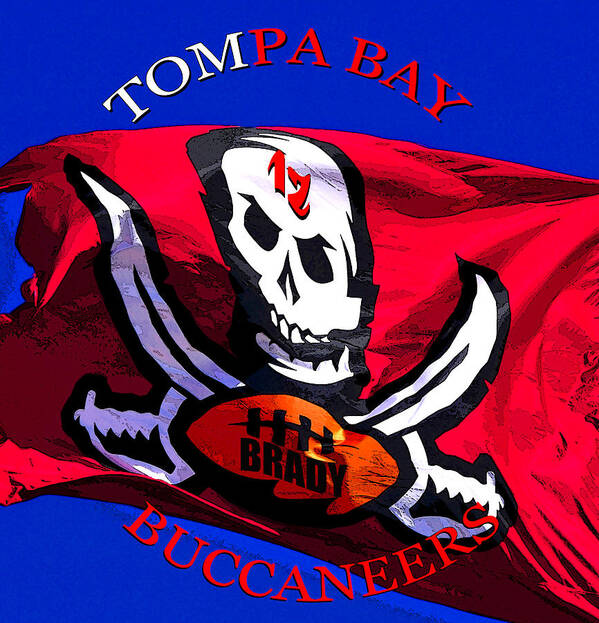 Tom Brady Poster featuring the mixed media Tompa Bay Bucs design 12 Tom Brady by David Lee Thompson