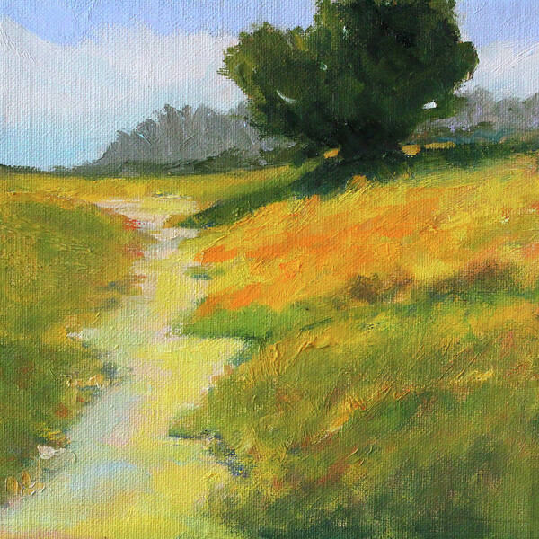 Beach Trail Poster featuring the painting Trail to the Beach by Nancy Merkle