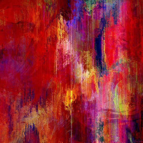 Red Poster featuring the painting Transition - Abstract Art by Jaison Cianelli