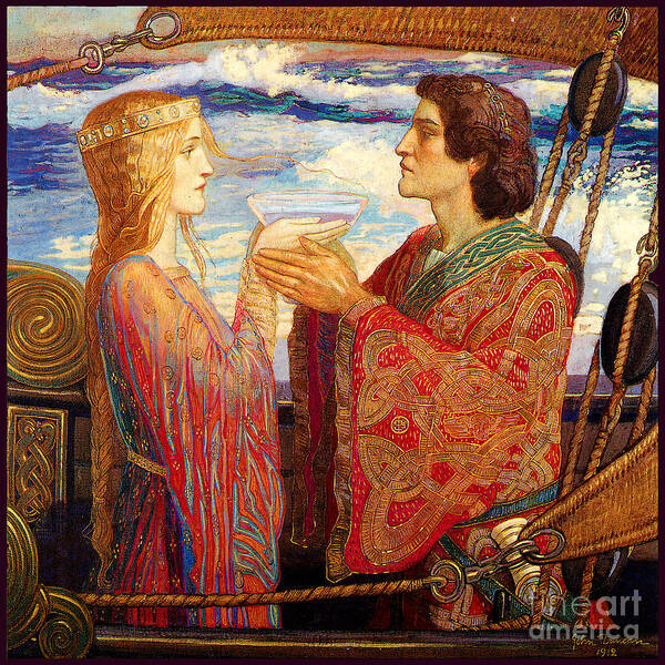 Tristan Poster featuring the painting Tristan and Isolde 1912 by John Duncan