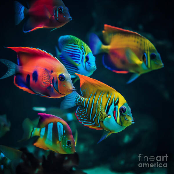 Tropical Poster featuring the digital art Tropical Fish II by Jay Schankman