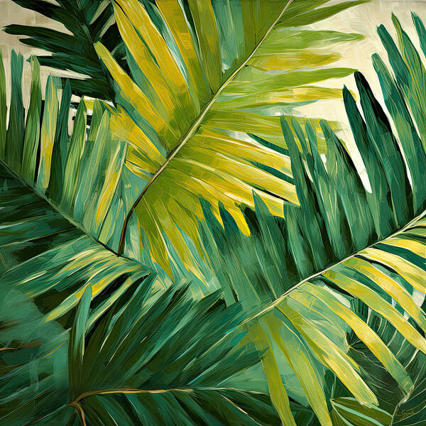 Tropical Leaves Poster featuring the digital art Tropical Home Designs by Lourry Legarde