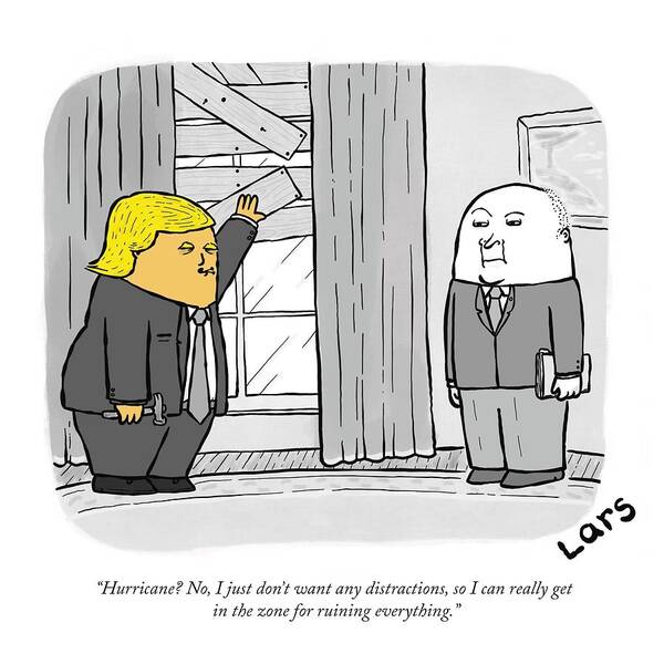 Cartoon Poster featuring the photograph Trump in the Zone by Test