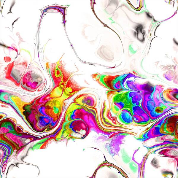 Colorful Poster featuring the digital art Tukiyem - Funky Artistic Colorful Abstract Marble Fluid Digital Art by Sambel Pedes