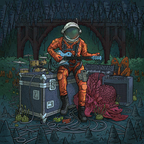 Astronaut Poster featuring the digital art Tune Up at Schubas Tavern by EvanArt - Evan Miller