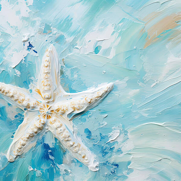 Turquoise Starfish - Starfish Art Poster by Lourry Legarde - Fine Art  America